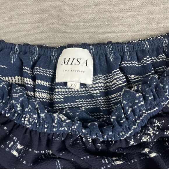 Misa Off the Shoulder Navy Blue Tiered Top Women’s Size XS Stretch - Picture 3 of 7